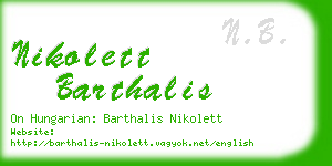 nikolett barthalis business card